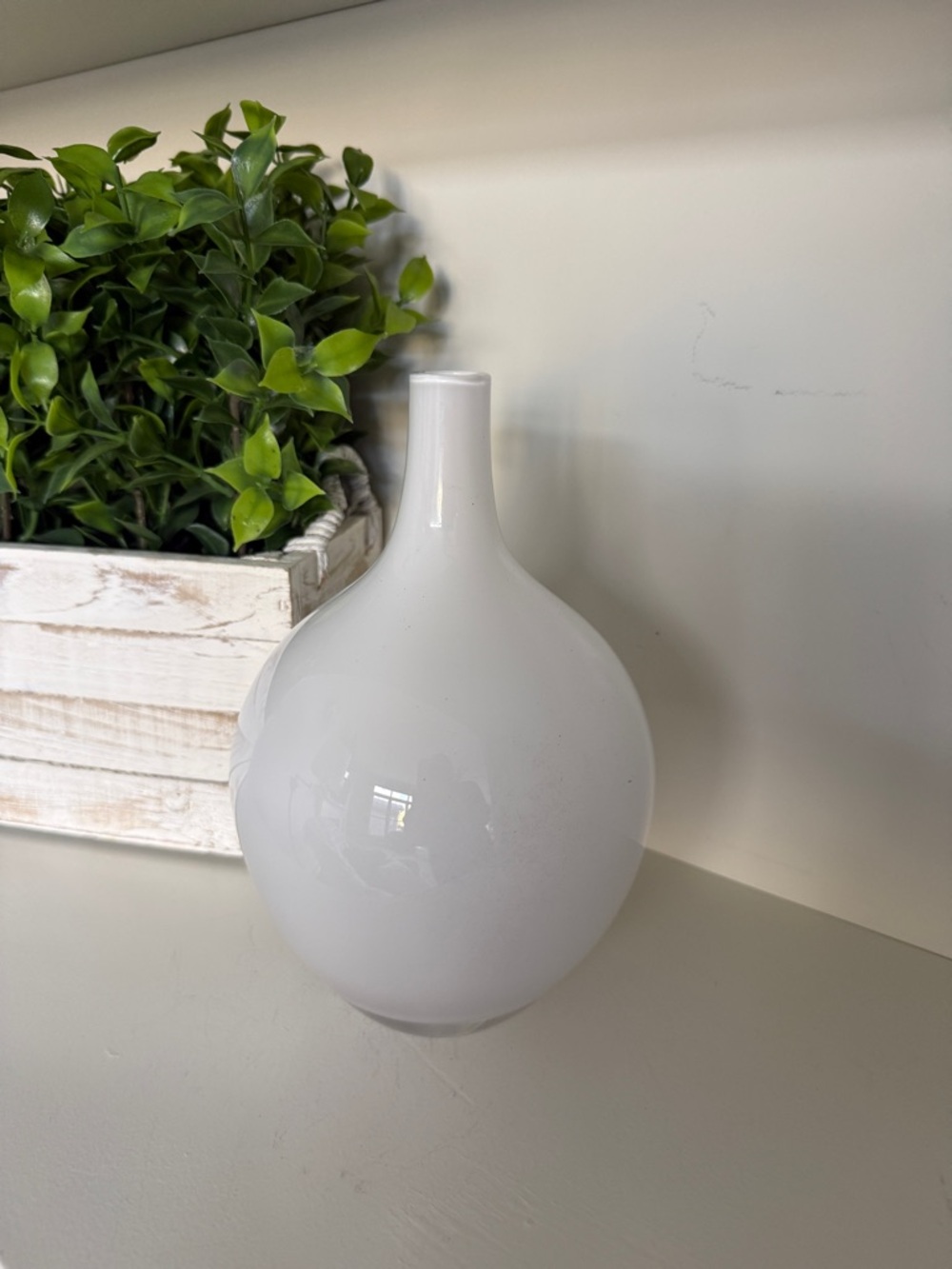 IKEA Glass Salong Vase by Johanna Jellinek 301.198.37 Retired White Handmade